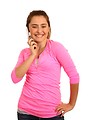 Free Stock Photo: A cute young girl talking on a cell phone