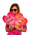 Free Stock Photo: A cute young girl dressed up for Valentine