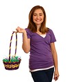 Free Stock Photo: A cute young girl with an Easter basket