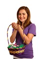 Free Stock Photo: A cute young girl with an Easter basket