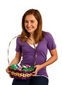 Free Stock Photo: A cute young girl with an Easter basket