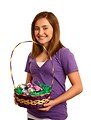 Free Stock Photo: A cute young girl with an Easter basket