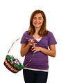 Free Stock Photo: A cute young girl with an Easter basket