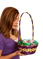 Free Stock Photo: A cute young girl with an Easter basket