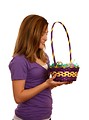 Free Stock Photo: A cute young girl with an Easter basket