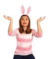 Free Stock Photo: A cute young girl dressed in a bunny costume