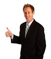 Free Stock Photo: A young businessman giving a thumbs up signal with his hands