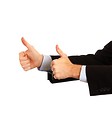 Free Stock Photo: A young businessman making a thumbs up gesture