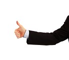 Free Stock Photo: A young businessman making a thumbs up gesture