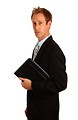 Free Stock Photo: A young businessman isolated on a white background