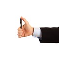 Free Stock Photo: A hand holding a pen isolated on a white background