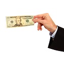 Free Stock Photo: A hand holding a twenty dollar bill