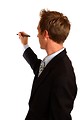 Free Stock Photo: A young businessman writing with a pen