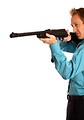 Free Stock Photo: A young businessman holding a rifle