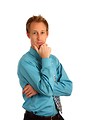 Free Stock Photo: A young businessman in a tie isolated on a white background