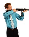 Free Stock Photo: A young businessman holding a rifle