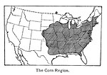 Free Stock Photo: Vintage map of the United States showing the corn region