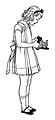 Free Stock Photo: Vintage illustration of a young girl holding a camera