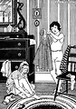 Free Stock Photo: Vintage illustration of two young girls getting dressed