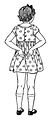 Free Stock Photo: Vintage illustration of young girl showing where her kidneys are