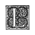 Free Stock Photo: Vintage illustration of an ornate letter L