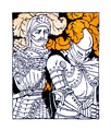 Free Stock Photo: Illustration of two medieval knights