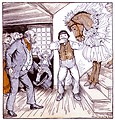 Free Stock Photo: Vintage illustration of a boy showing off a horse