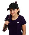 Free Stock Photo: A cute young girl posing with a softball bat