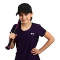 Free Stock Photo: A cute young girl posing with a softball bat