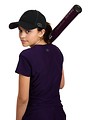 Free Stock Photo: A cute young girl posing with a softball bat
