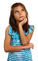 Free Stock Photo: A cute young girl posing with a thoughtful look