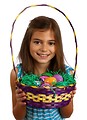 Free Stock Photo: A cute young girl holding an Easter basket