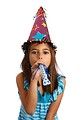 Free Stock Photo: A cute young girl in a birthday hat.