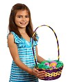 Free Stock Photo: A cute young girl holding an Easter basket