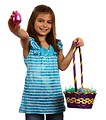 Free Stock Photo: A cute young girl holding an Easter basket
