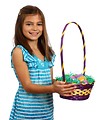 Free Stock Photo: A cute young girl holding an Easter basket