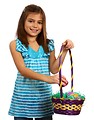 Free Stock Photo: A cute young girl holding an Easter basket