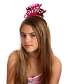 Free Stock Photo: A beautiful young girl wearing a happy birthday tiara