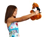 Free Stock Photo: A pretty young girl holding a teddy bear