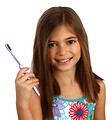 Free Stock Photo: A pretty young girl holding a toothbrush