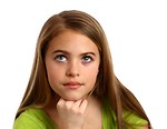 Free Stock Photo: A beautiful young girl with a thoughtful expression