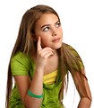 Free Stock Photo: A beautiful young girl with a thoughtful expression