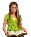 Free Stock Photo: A beautiful young girl reading a book