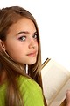 Free Stock Photo: A beautiful young girl reading a book