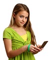 Free Stock Photo: A beautiful young girl texting on a cell phone