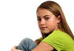 Free Stock Photo: A beautiful young girl posing with a white background