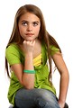 Free Stock Photo: A beautiful young girl with a thoughtful expression
