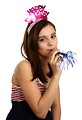 Free Stock Photo: A cute young girl celebrating a birthday