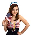 Free Stock Photo: A cute young girl celebrating the 4th of July