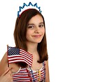 Free Stock Photo: A cute young girl celebrating the 4th of July